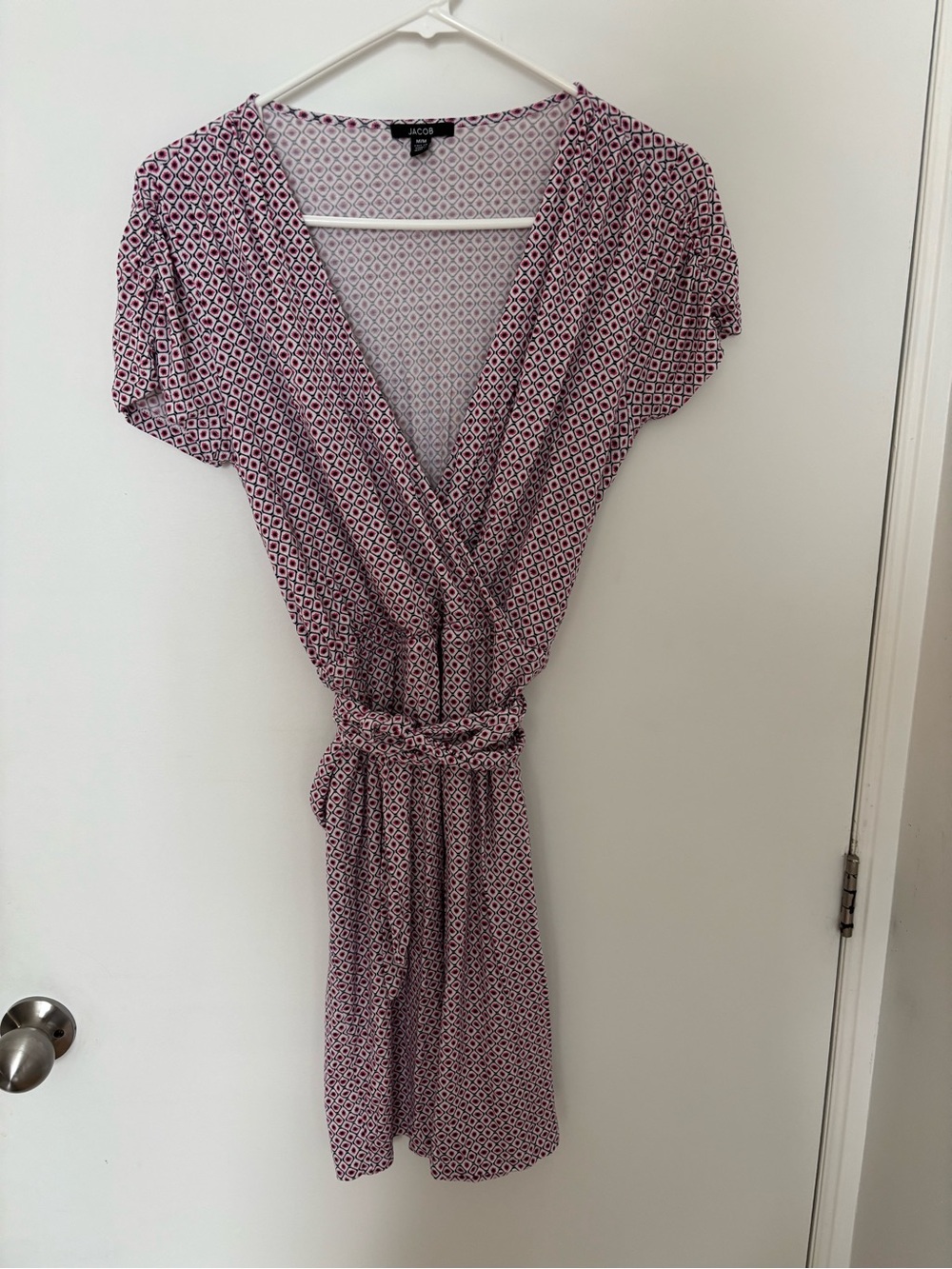 Jacob Pink and White Geometric Dress -Size Medium